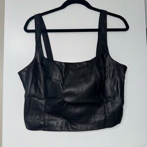 Abercrombie & Fitch Black Leather Crop Top